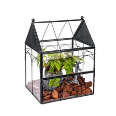 NCYP Glass Jumping Spiders Enclosure with Vent Holes – 7.5″ x 4.9″ x 9″ Black