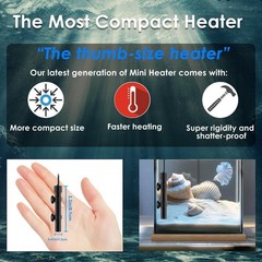 Mini Aquarium Heater 15W Super Small Fish Tank Heater with Digital Display Th…