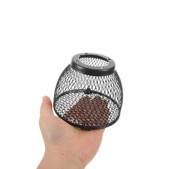 Black Heat Lamp Cage for Reptile Terrarium with Anti Scald Lamp Mesh Cover