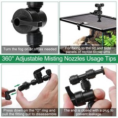 4 Pcs Reptile Mister Nozzle Terrarium Fogger Small, 4 Nozzles Set