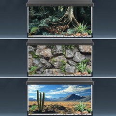 COMSUN 3 PCS Terrarium Background, 48×24 inch Polyester Reptile Backgrounds |…