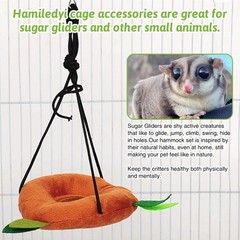 5 PCS Sugar Glider Hammock Set Cage Accessories Hanging Bed Hideout Toy