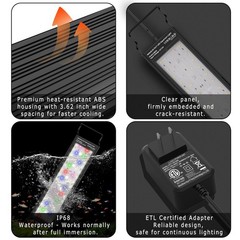 24/7 LED Aquarium Light for 24-30 Inch Plant & Fish Tank IP68, 12-Color & Gra…