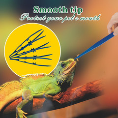 Pinzas alimentacion reptiles 4 pack antideslizantes azules para lagartos y mas