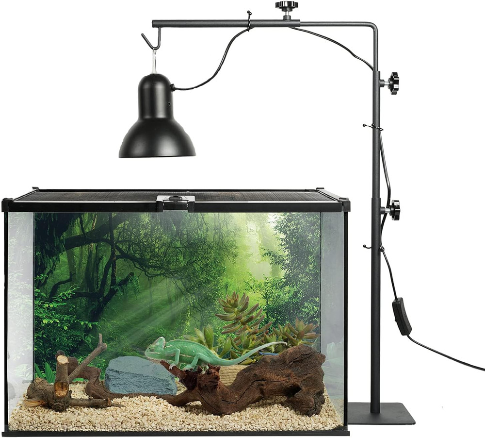 Reptile Lamp Stand Adjustable 15-31 Inch Floor Light Holder Lamp Hanging Bracket
