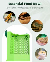 Pawfly Reptile Feeder Bowl – Escape-Proof Large, Corner Mounted Feeding Dish