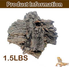Reptile Cork Bark Substrate,1.5 LB Natural Tree Bark for Terrarium Wood Gecko Cl
