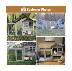 Indoor Outdoor Rabbit Hutch, Large Bunny Cage Small Animal Houses & Habitats,…