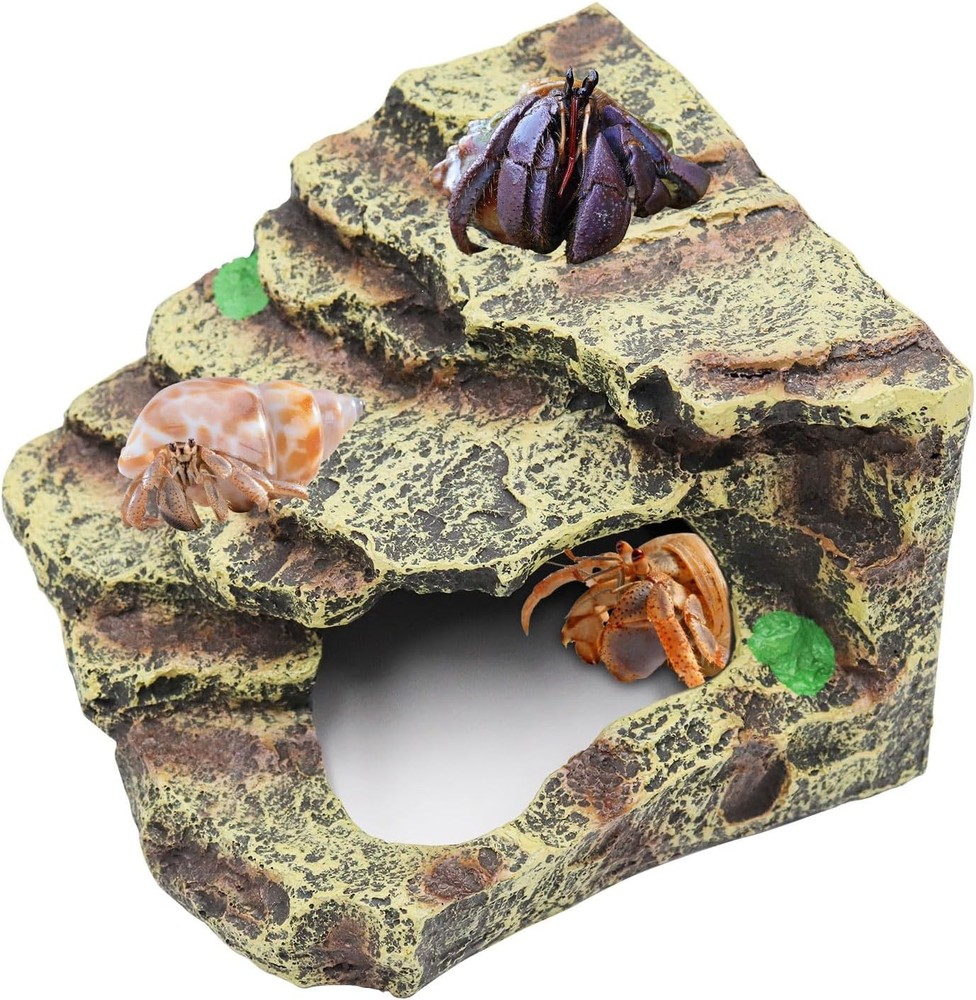 Hermit Crab Hideout Resin Simulation Stone Reptile Cave Hideout Hermit Crab