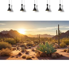 2 Packs Desert Mountain Reptile Tank Background Sunset Desert Gobi Cacti Sand…