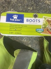 TOP PAW Green & Gray Reflective Waterproof Dog Boots (XL) (NEW)