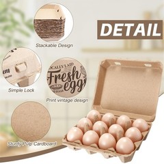 Zhanmai 50 Pcs Natural Paper Pulp Egg Cartons Blank Bulk 12 Count Dozen Vinta…