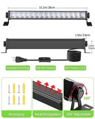 THECHAM 42W LED Black Light Bar, Blacklight Bar with 42W-1Pack,