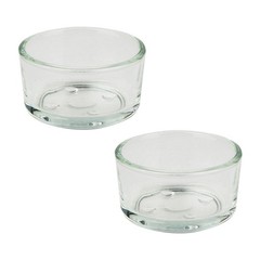 4Pcs Durable Glass Reptile Feeder Bowls Transparent Pet Food Water Dish
