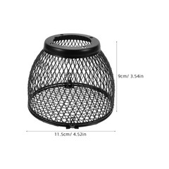 Black Heat Lamp Cage for Reptile Terrarium with Anti Scald Lamp Mesh Cover