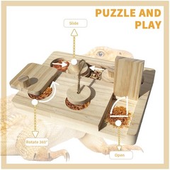 Bearded Dragon Feeder Puzzle, Wooden Lizard Feeding , Reptile Interactive Enr…