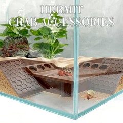 Brown Hermit Crab Cave Hideout 3in1 Underground Tunnel Climbing Toys Reptile