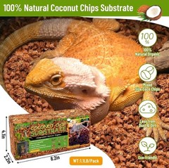 Riare 6 Pack Natural Coconut Chip Substrate for Reptiles- Compressed 6