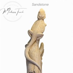 bearded dragon on log life sized concrete statue