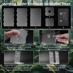 Jumping Spider Enclosure,6x6x10 in Spider Enclosure Easy Assembly with DIY Ju…