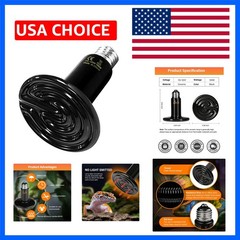 Reptile Heat Lamp 100W Ceramic Heat Emitter, No Light Emitting Heat Bulbs for…