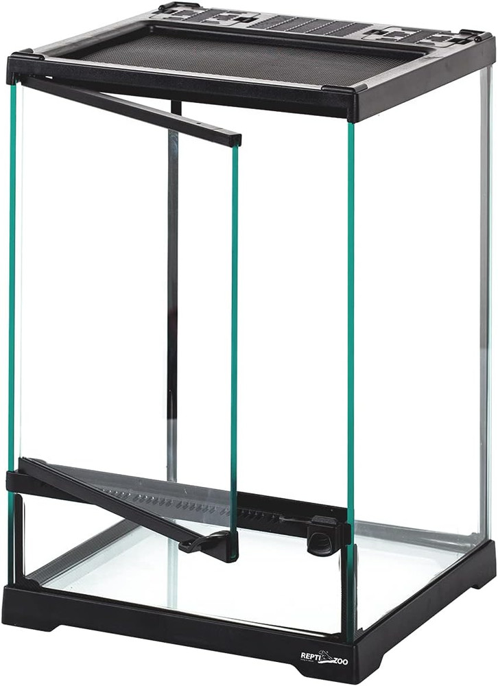 Mini Reptile Glass Terrarium,Front Opening Door Full View Visually Appealing Min