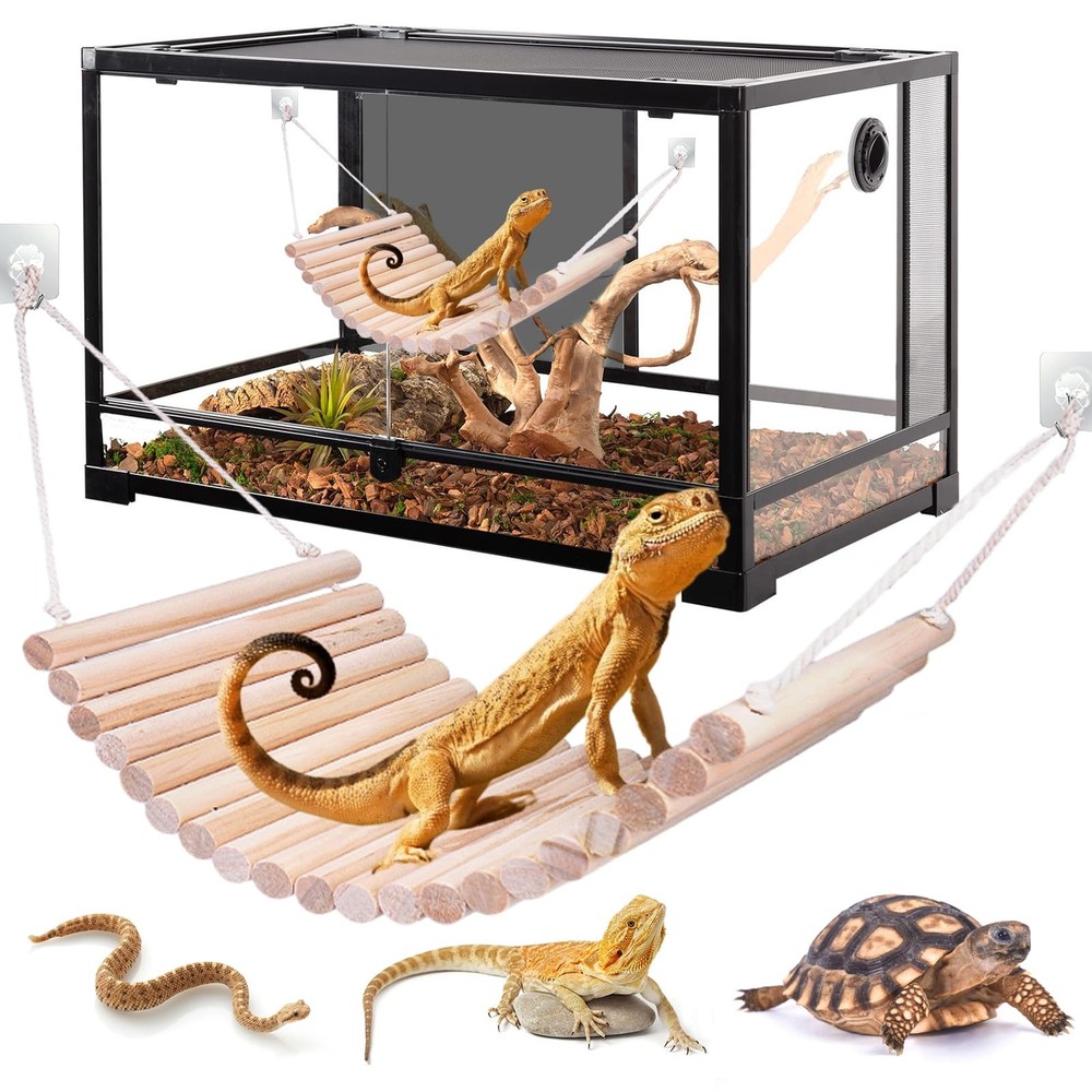 Vodolo Reptile Bridge,Bearded Dragon Hammock,Lizard Tank Climbing Accessories…