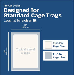 Bamboo Charcoal Bird Cage Liners, 18”X24”, 100Sheets, Bamboo Charcoal Odor Con