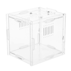 Clear Reptile Breeding Box Small Jumping Spider Enclosure Gecko Cage Terrarium