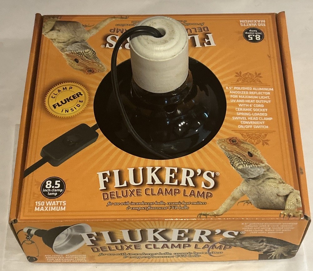 Fluker’s Repta-Deluxe Clamp Lamp with Switch for Reptiles New *Read*