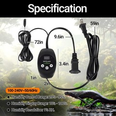 REPTI ZOO Reptile Digital Hygrometer Controller LED Humidistat Reptile Humidi…