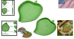 2-Piece Leaf Shape Reptile Feeding Dish for Tortoise & Small Pets – Easy Clean
