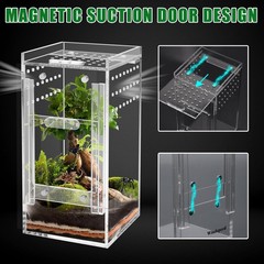 Mini Spider Enclosure, 3x3x6’’ Acrylic Terrarium with Ventilation Jumping Spi…