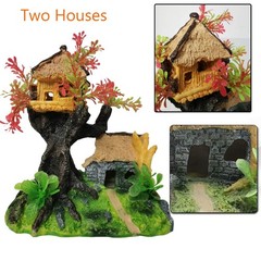 Hamiledyi 4PCS Aquarium Decoration, Fish Tank Artificial Resin Castle Ornamen…