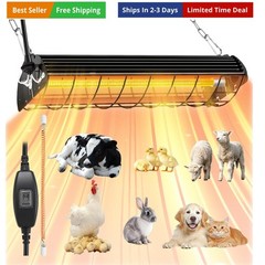 Chicken Coop Heater 400W Adjustable Heat Lamp Extended Large Brooder Heater f…