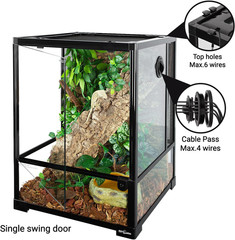 30 Gallon Reptile Glass Terrarium, 18″ X 18″ X 24″ Rainforest Habitat Tank with
