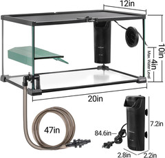 REPTIZOO Glass Turtle Tank Kit, 10 Gallon Turtle Tank Starter Kit with Drainage