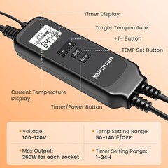 REPTITRIP 2-Socket Reptile Dimming Thermostat PID Controller Timer
