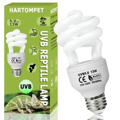 13W UVB 5.0 Reptile Light, Tropical, Compact Fluorescent Coil Bulb, Tank