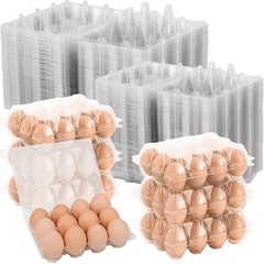 Lixavaer 100 Pack Clear Plastic Egg Cartons, 3×4,100Pack, transparent
