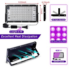 Akpgf 1 Pack 100W Black Light, LED Blacklight with US Plug and Switch,