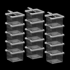 15 PCS Spider Terrariums Breeding Box, Small Insect Hatching Container Plasti…
