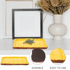Rectangle Creative Reptile Feeding Basin Tortoise Food Container 2pcs Yellow