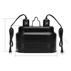 Aiicioo Dual Reptile Light Fixture – Bearded Lamp 160W, Black