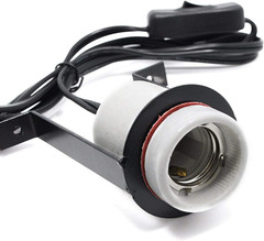 Reptile Ceramic Heat Lamp Holder Pet Heater Bracket for Heat Lamp Bulb 300W(Bulb