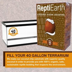 ReptiEarth Reptile Bedding Fluffy Coconut Fiber Substrate 36 Quart Organic Coco