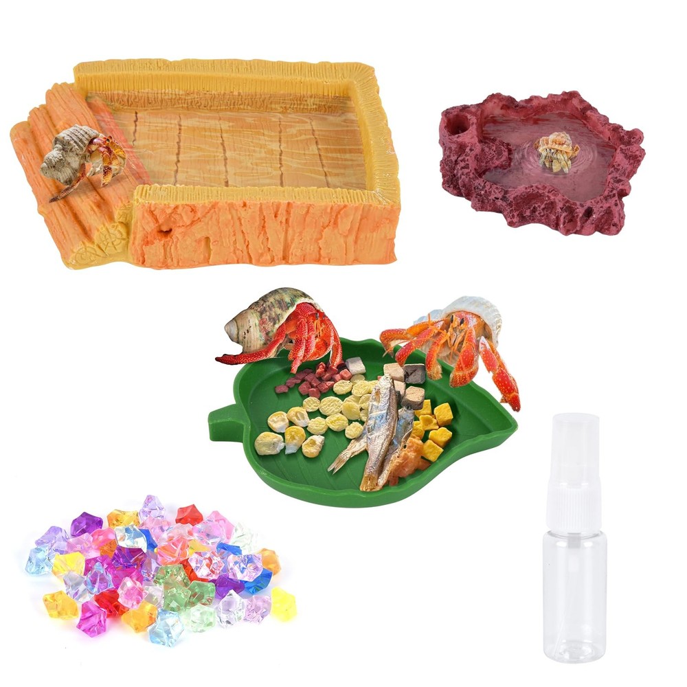 5 Pack Hermit Crab Water Pool Hermit Crab Food Bowl Dish Reptile Terrarium Wa…