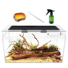 Reptile Terrarium,10 Gallon Reptile Tank 20″ x 10″x 11″,for Insect，Fish，Taran…