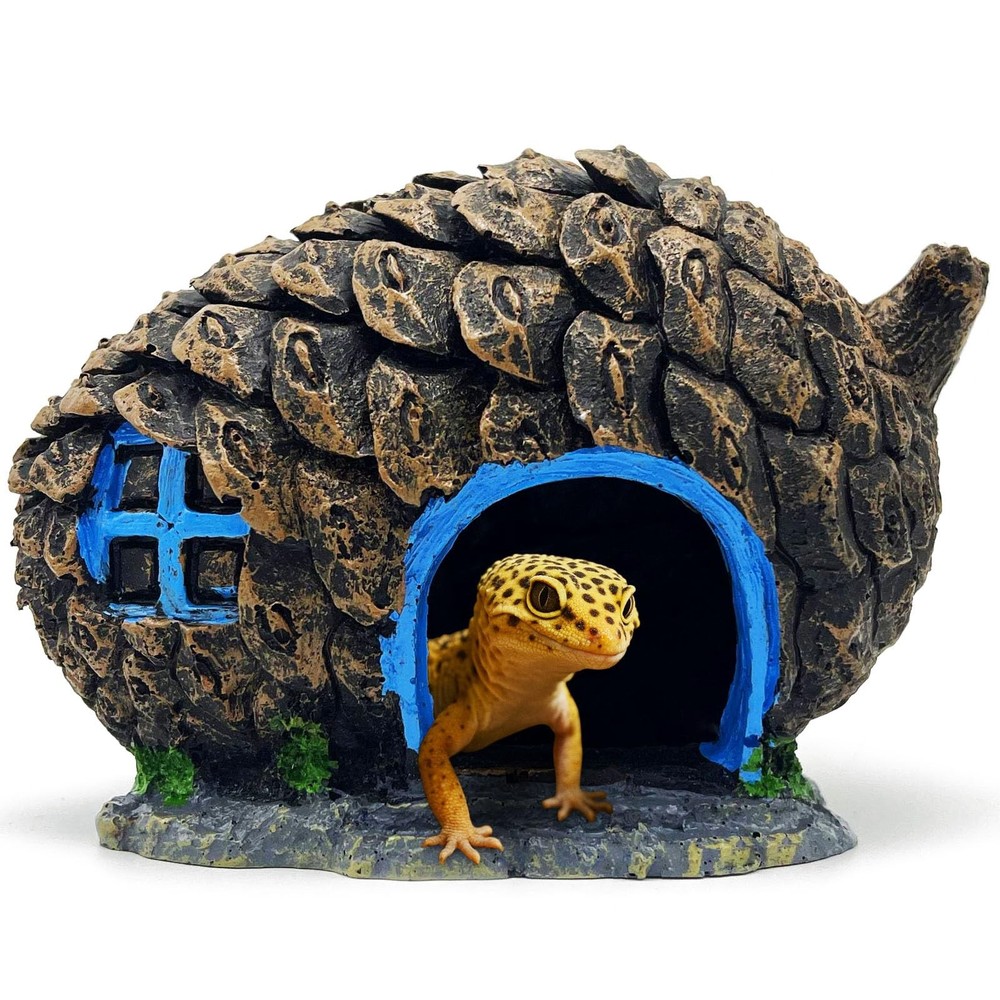 Bearded Dragon Reptile Hide Pine-Cone Shape Cave for Leopard Gecko