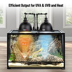 Reptile Light Fixture 2 Pack, 8.5inch Deep Dome Reptile Heat Lamp with Separa…